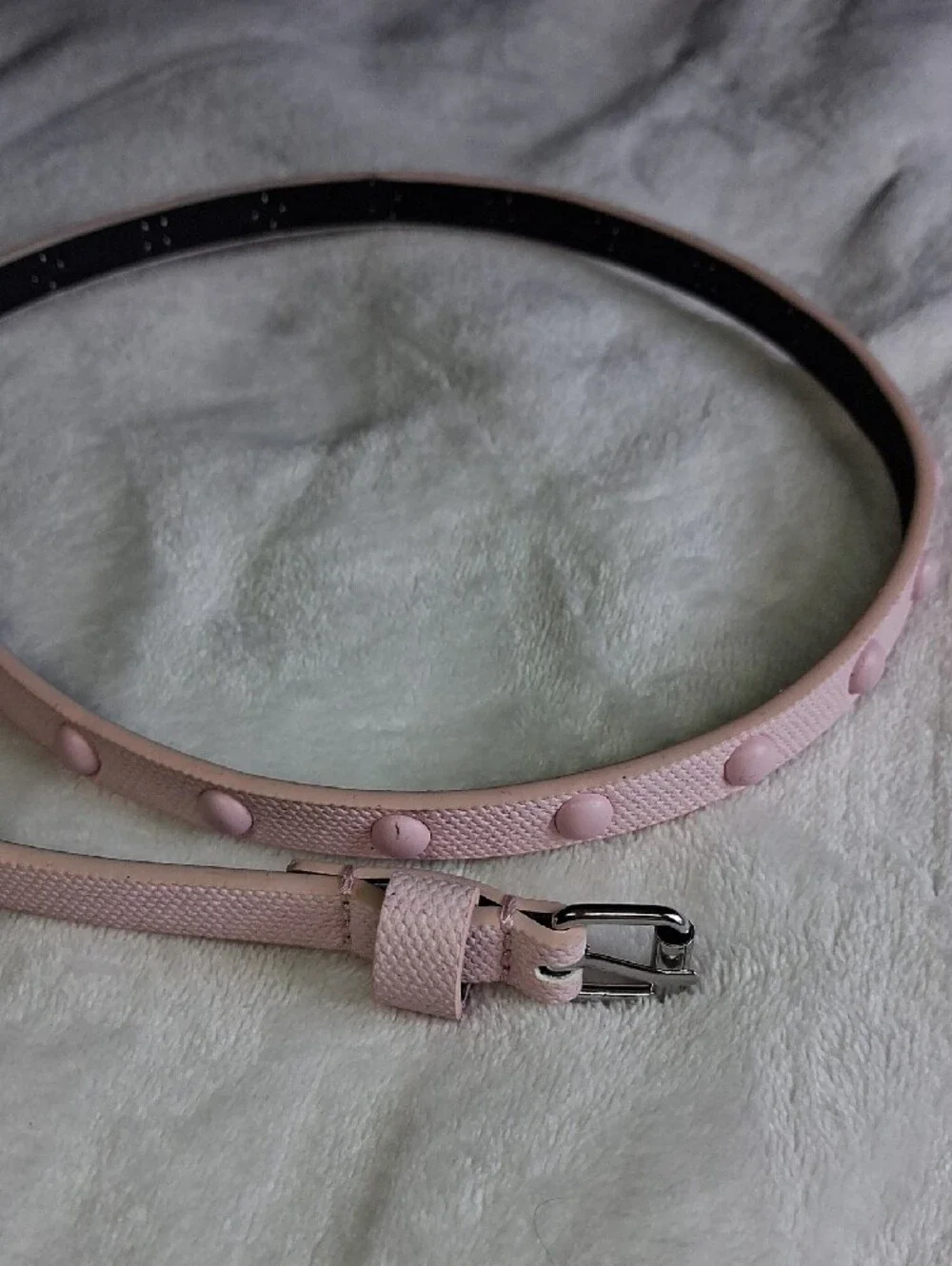 Girl's Slim Leather Belts - Black, Pink, Gray, Multicolor